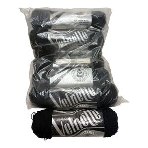 Fox Brand Yarn Velnette Wool/Rayon 7 Skeins Black